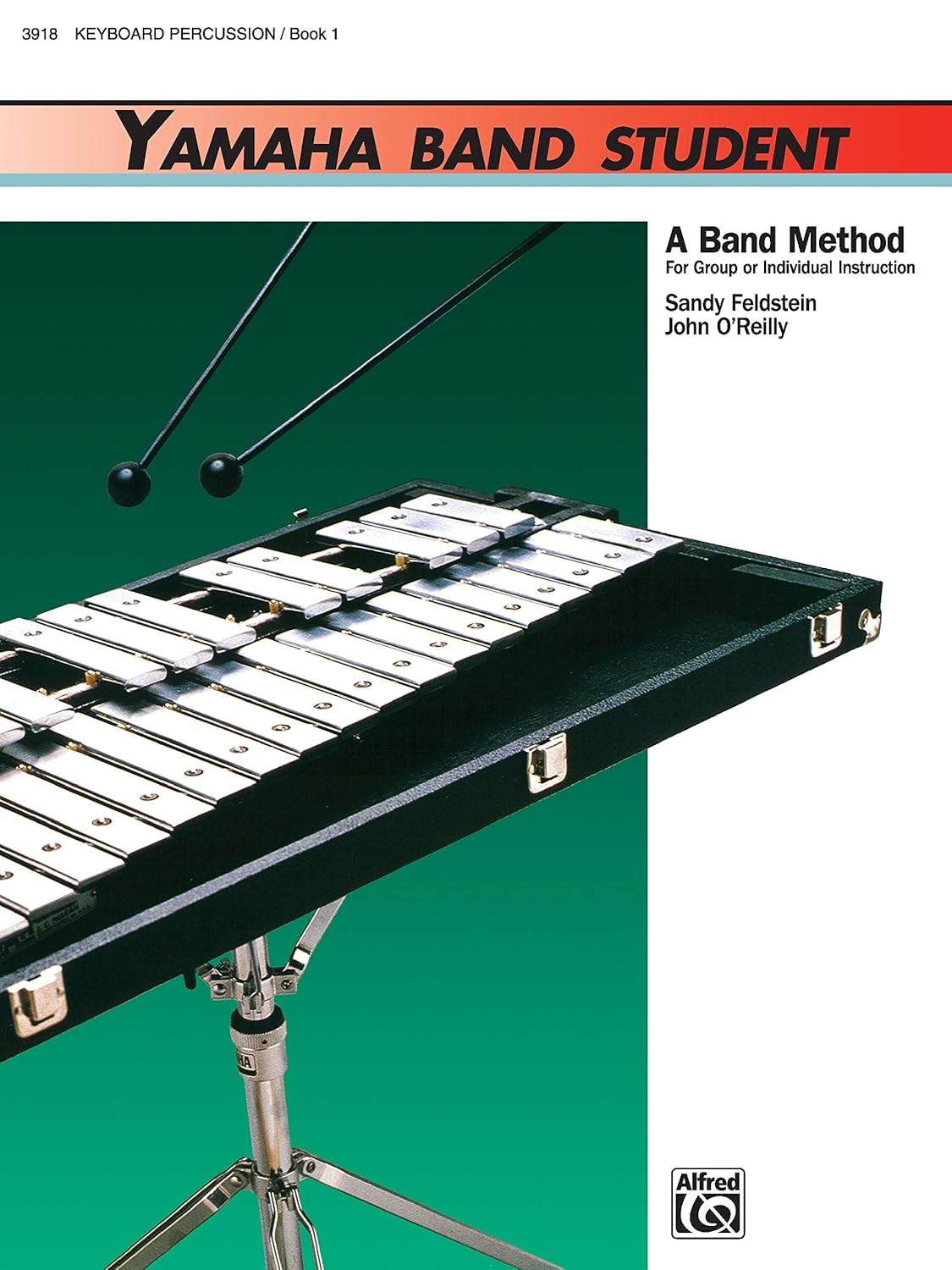 Yamaha Band Student book cover with a glockenspiel on a green background