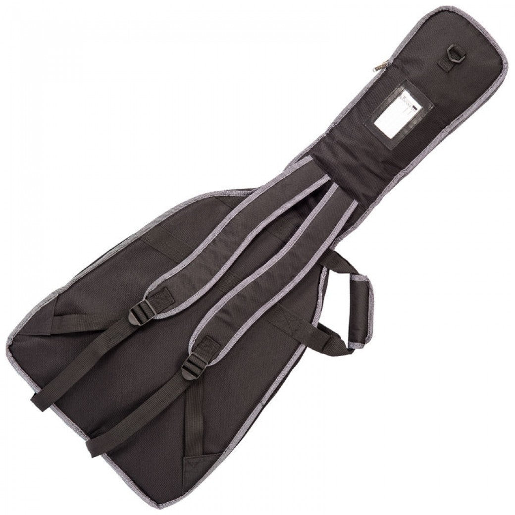 Guitar case with straps on a white background