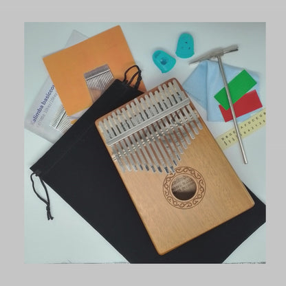 17-Key Mahogany Kalimba with Accessories | Tuned to C Major